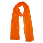 Seidenschal Chiffon Schal aus 100% Seide uni orange 50x160cm 3167